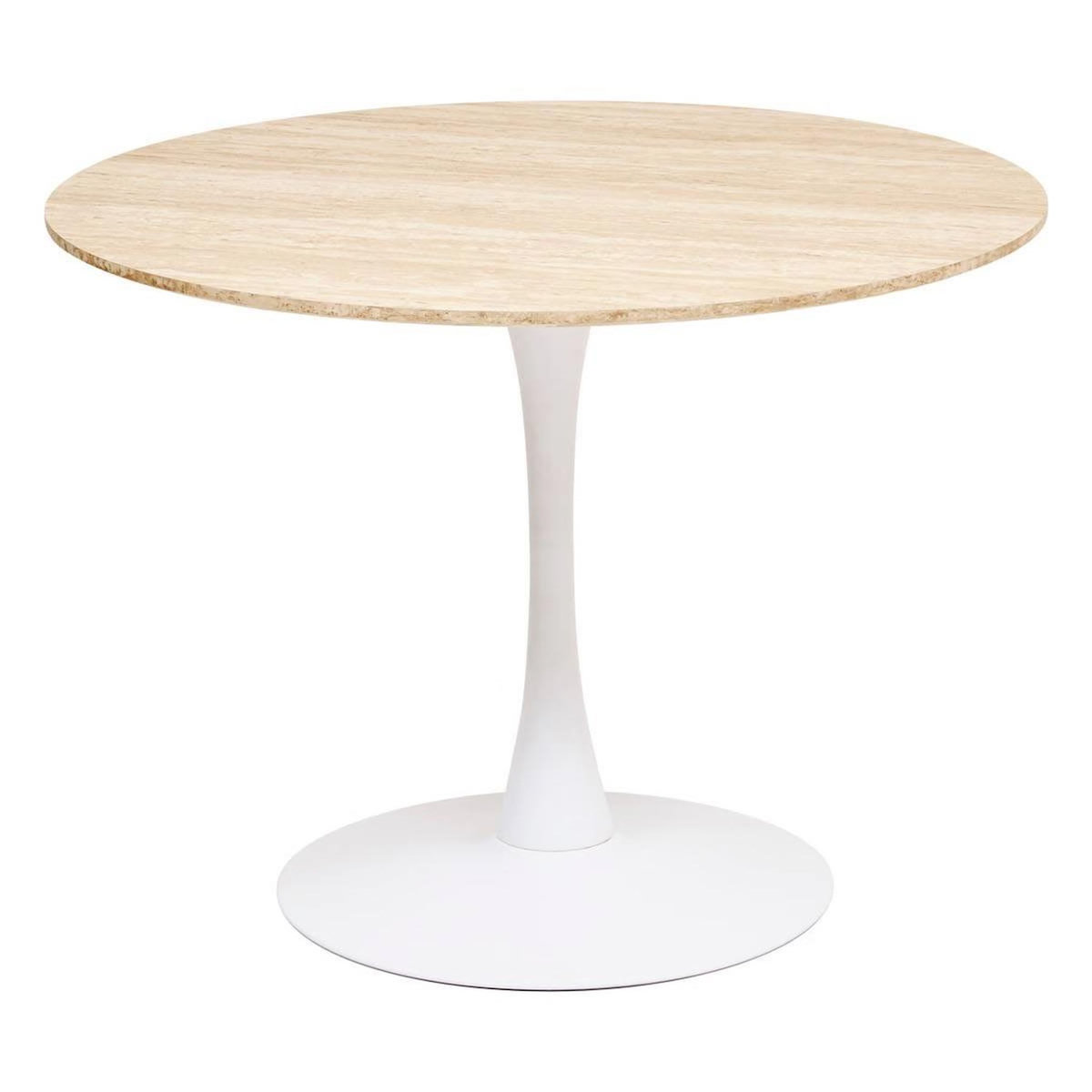 ATMOSPHERA Table à Manger Effet Travertin  Elias  102cm Naturel