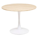 ATMOSPHERA Table à Manger Effet Travertin  Elias  102cm Naturel