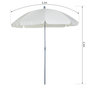Voir la diapositive 3 : OUTSUNNY Parasol inclinable octogonal de jardin Ø 2,2 x 2,3 H m métal polyester crème