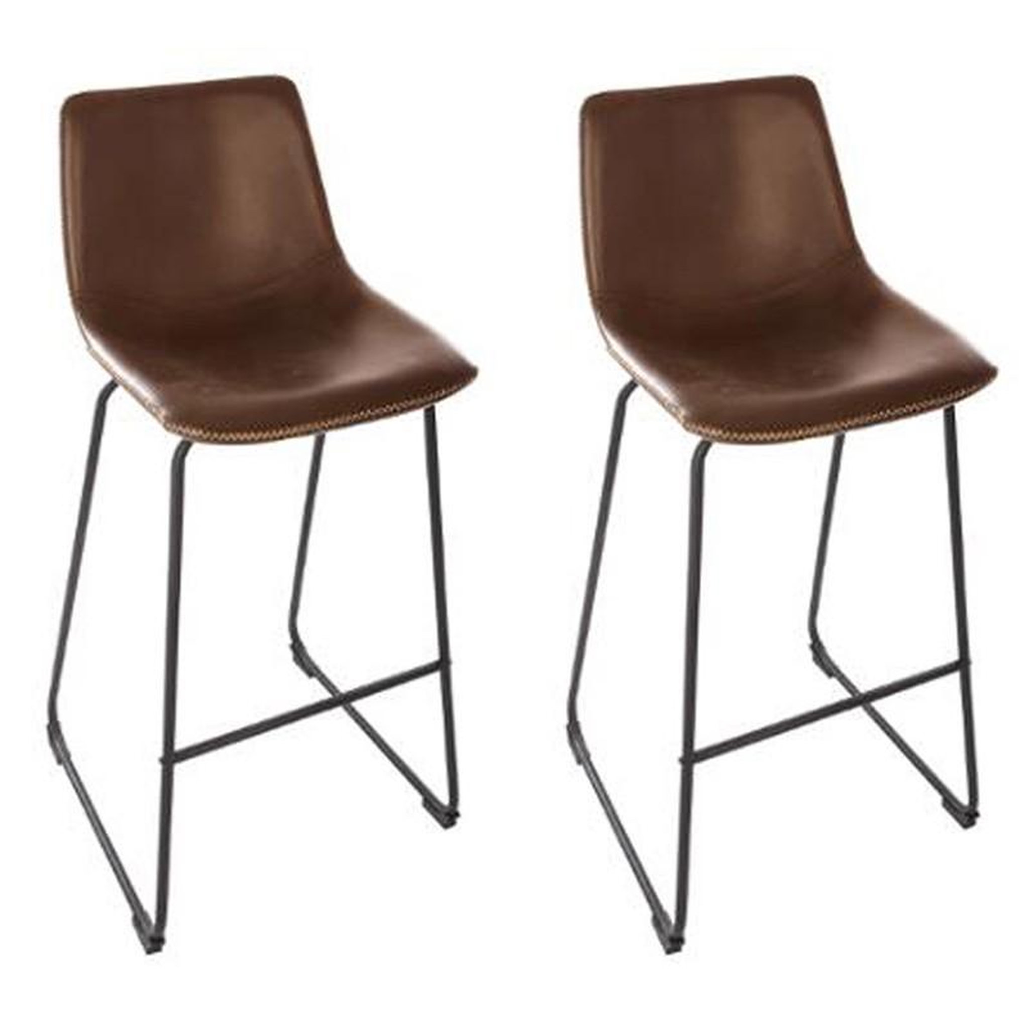 Voir la diapositive 1 :  Lot de 2 Tabourets de Bar  Gardanio  101cm Marron