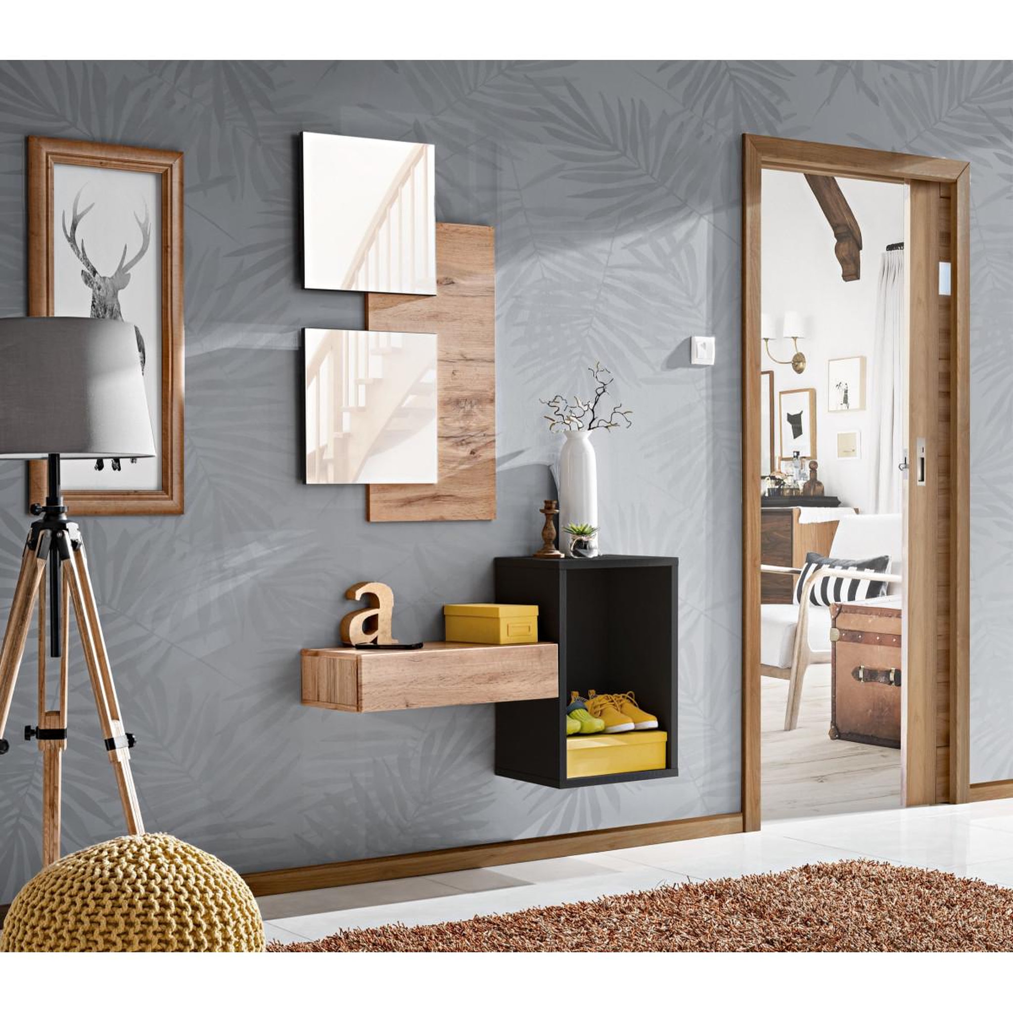 Voir la diapositive 4 : Paris Prix Ensemble meubles dressing design  easy  170 cm noir