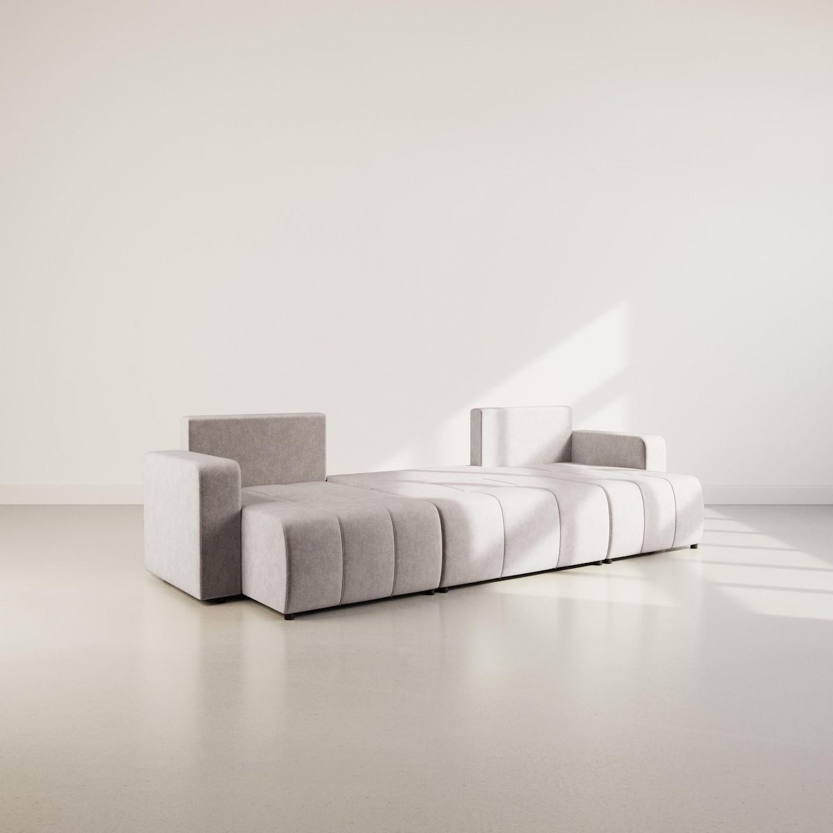 BEST MOBILIER Nicole - canapé panoramique en u 7 places convertible avec coffre en tissu