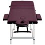 VIDAXL Table de massage pliable 3 zones Aluminium Violet vin