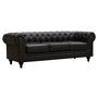 Voir la diapositive 1 : Habitat et Jardin Canapé fixe Chesterfield  Aliza  - 204 x 80 x 58 cm - 3 places - Marron