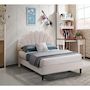 Voir la diapositive 2 : Habitat et Jardin Lit coquillage en velours  Manon  - Beige - 160 x 200 cm