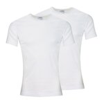 Athena Lot de 2 tee-shirts col rond homme Coton Bio. Coloris disponibles : Blanc