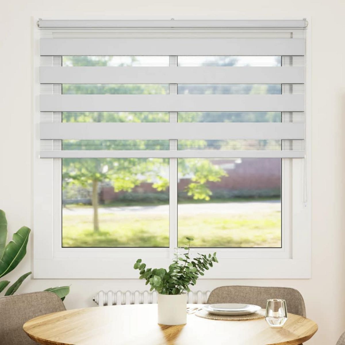 VIDAXL Store zebre blanc 140x150 cm largeur du tissu 135,9cm polyester