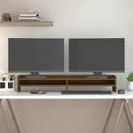 VIDAXL Support de moniteur Marron miel 100x24x16 cm Bois de pin solide