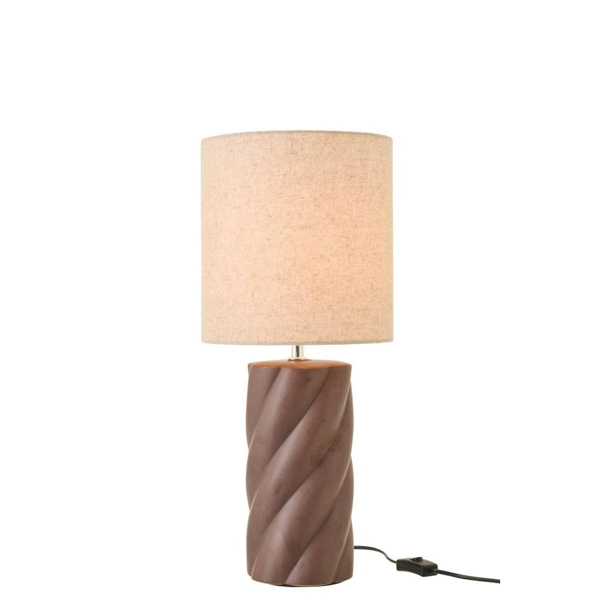 Paris Prix Lampe à Poser en Céramique  Swirl  53cm Marron Foncé