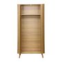 Voir la diapositive 3 : SWEEEK Armoire 2 portes effet bois rainuré avec étagère et penderie. L 90 x P 60 x H 180cm