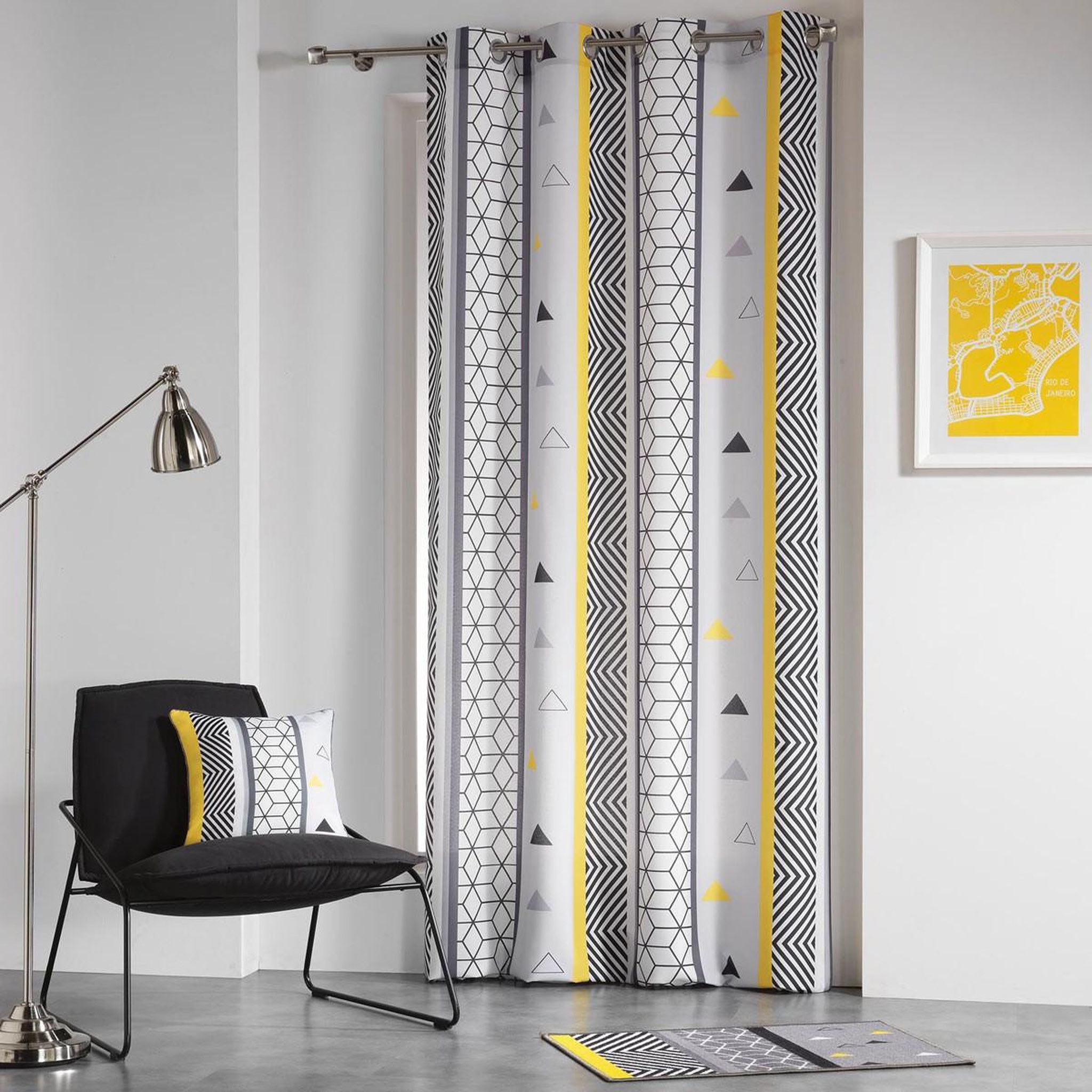 Douceur d'Intérieur Rideau  yellow mix  140x260cm multicolore