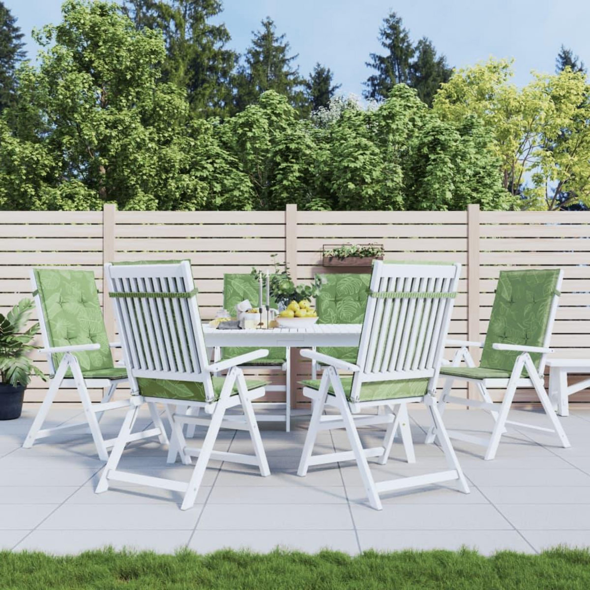 VIDAXL Coussins de chaise a dossier haut lot de 6 modele de feuille