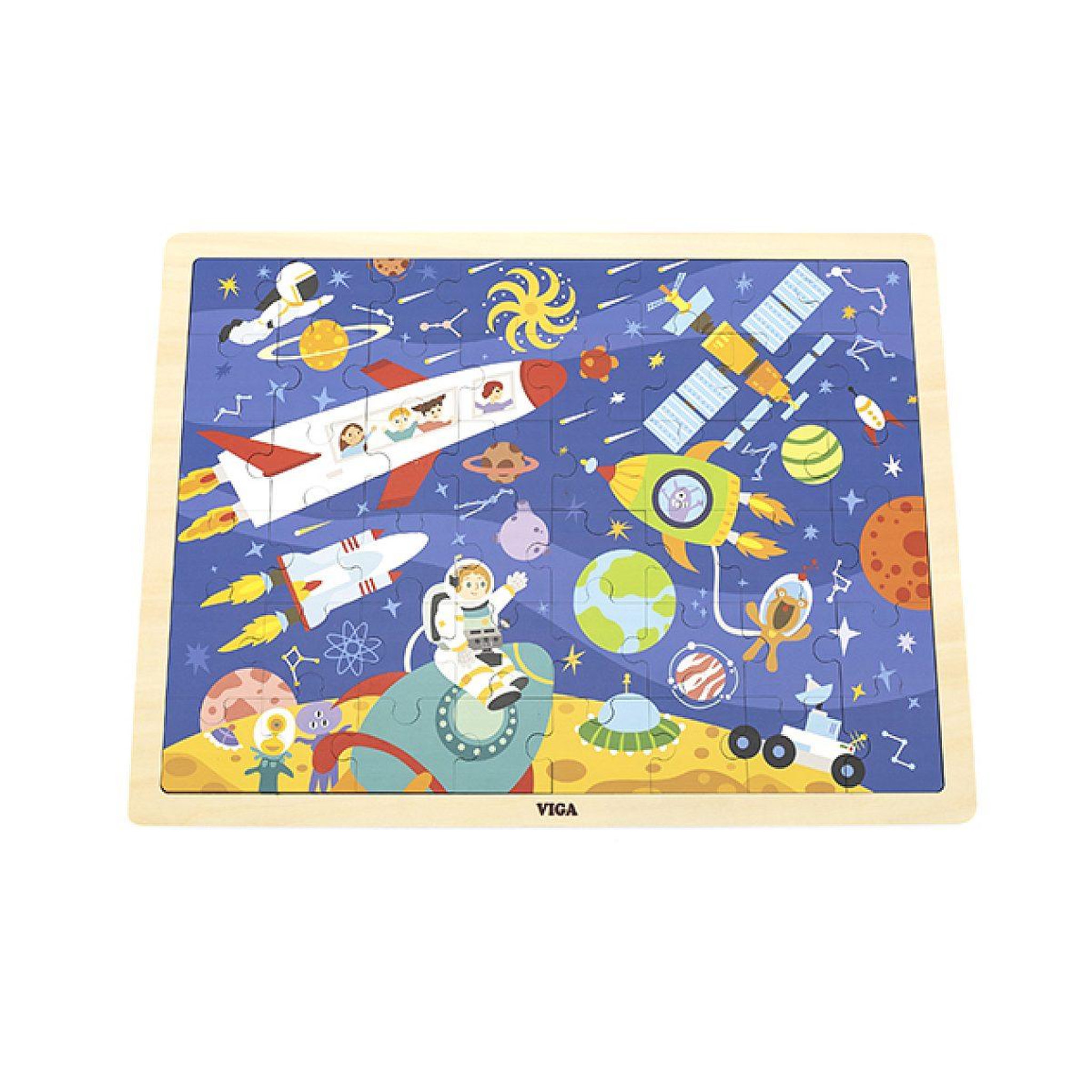 VIGA Puzzle en bois 48 pièces  44586 - zone de construction