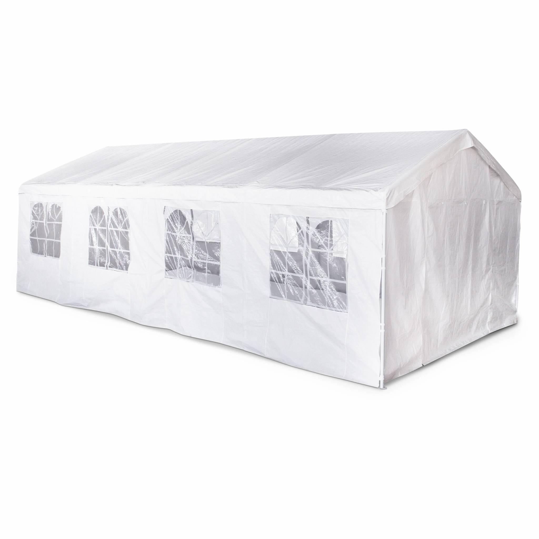 Voir la diapositive 1 : SWEEEK Tente de réception 4 x 8 m - Lutecia -  Blanc - tente de jardin idéale pour réception à utiliser comme pavillon. chapiteau ou tonnelle.