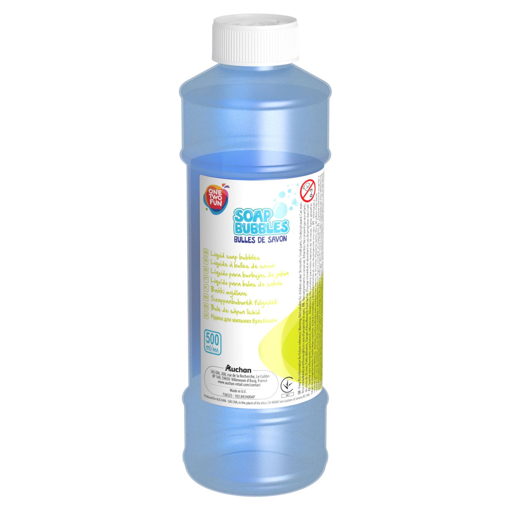 Voir la diapositive 1 : One Two Fun Liquide à bulles de savon 500 ml