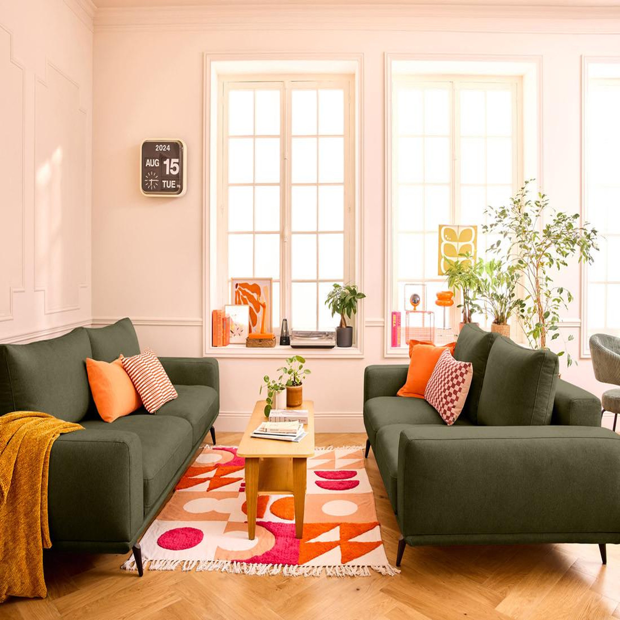 Voir la diapositive 4 : LISA DESIGN Vicence - canapé droit 2 places en tissu