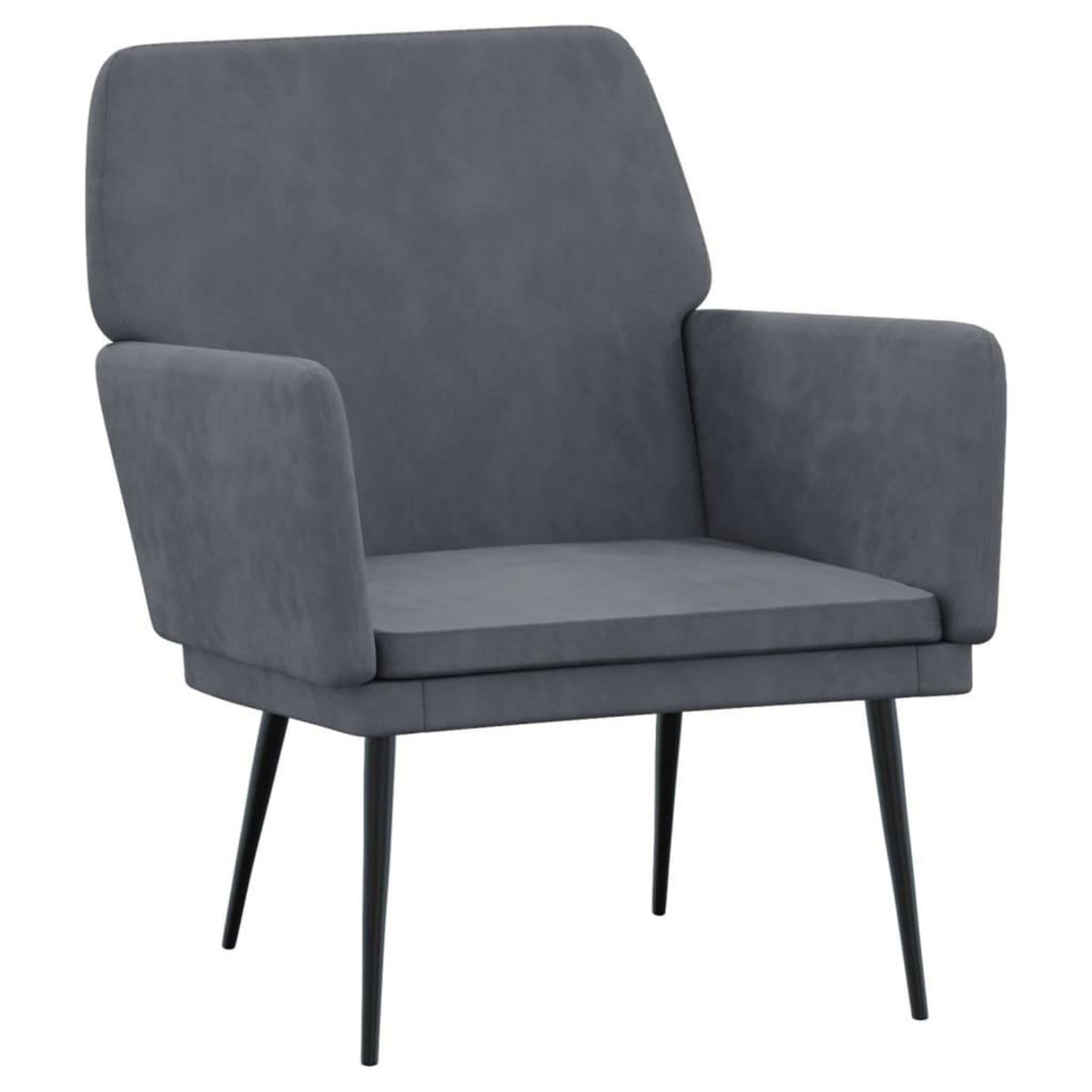 VIDAXL Fauteuil Gris fonce 62x79x79 cm Velours
