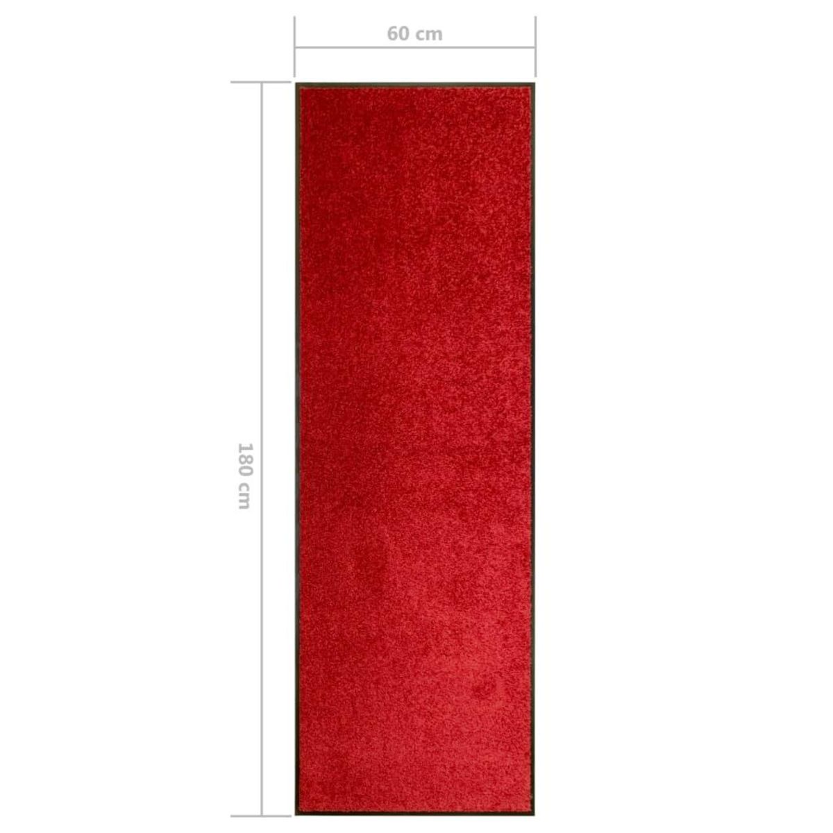 VIDAXL Paillasson lavable Rouge 60x180 cm