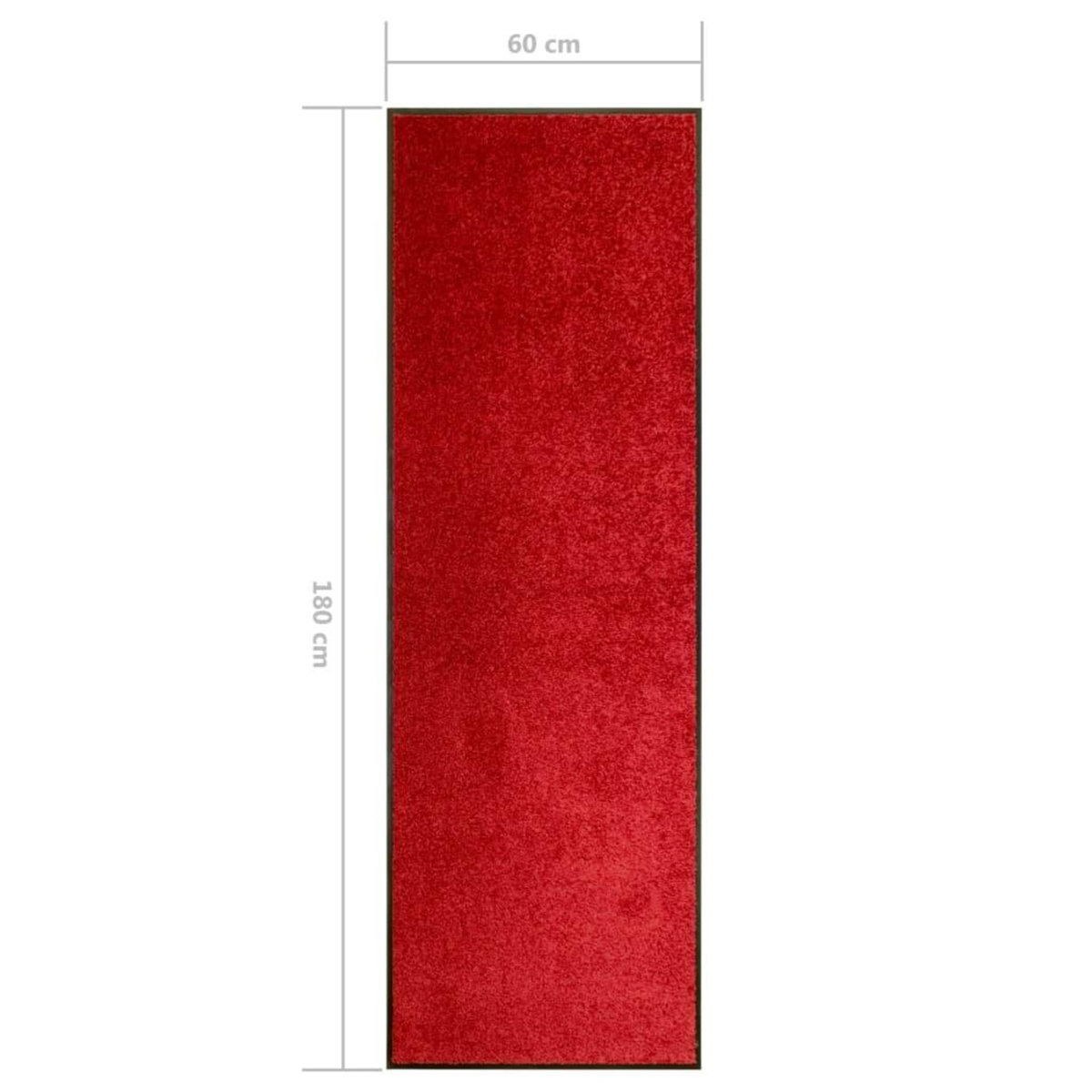 VIDAXL Paillasson lavable Rouge 60x180 cm