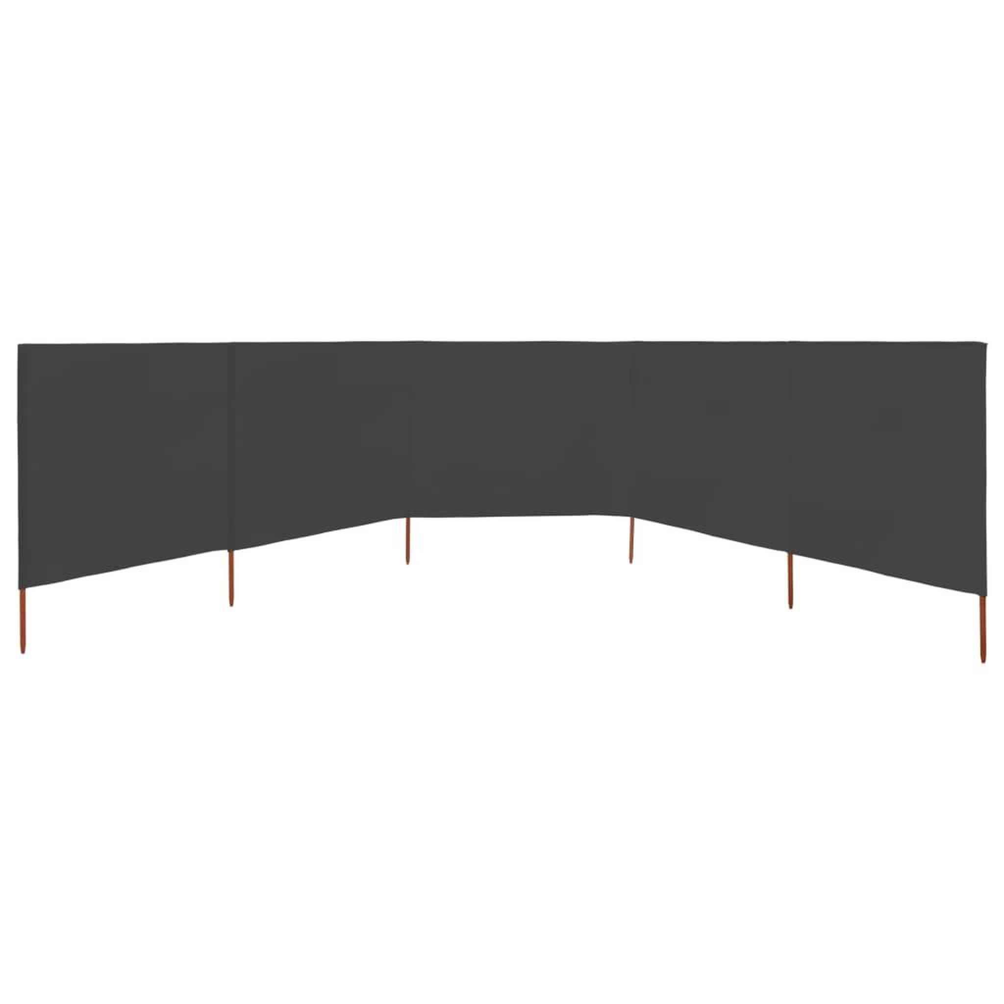 Voir la diapositive 3 : VIDAXL Paravent 5 panneaux Tissu 600 x 160 cm Anthracite