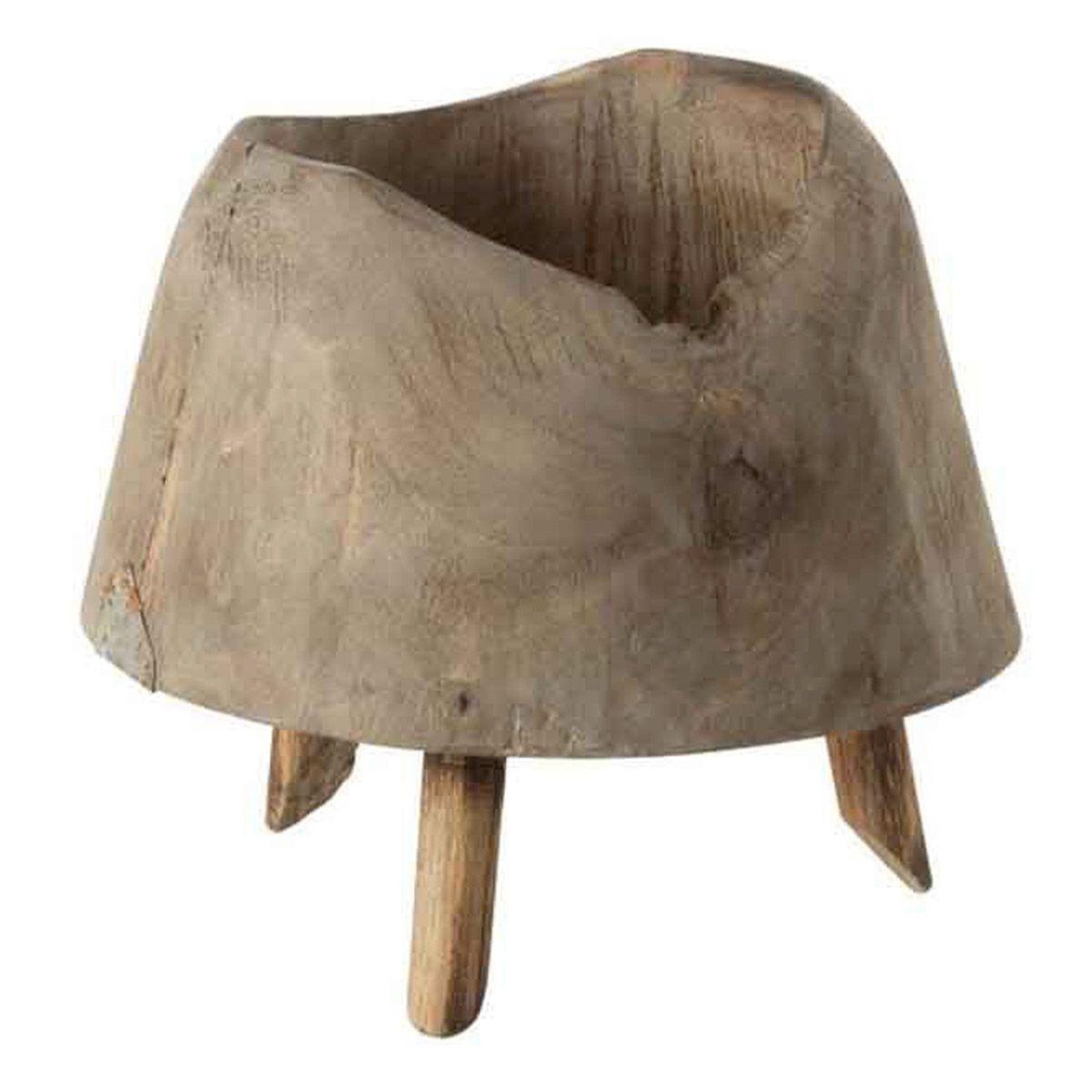 J-LINE Cache-pot 3 pieds en bois  valeria  20cm naturel