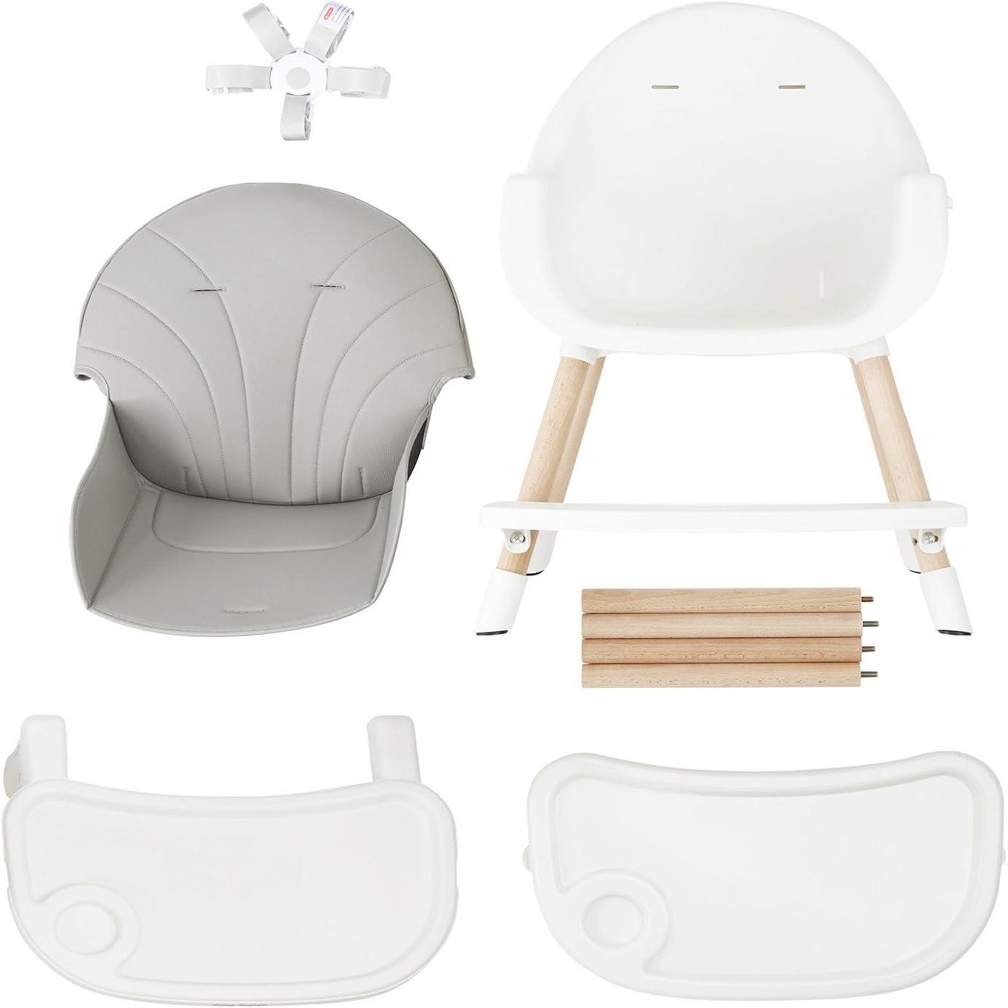 Voir la diapositive 5 : MOBY SYSTEM Chaise Haute Bébé +6 mois Evolutive, Chaise Enfant en Bois, 2 niveaux, poids max 25 Kg avec Plateau