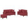 Voir la diapositive 2 : VIDAXL Ensemble de canapes 3 pcs et coussins rouge bordeaux similicuir