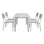 Voir la diapositive 3 : SWEEEK Table de jardin aluminium + 4 assises gris - Avelia