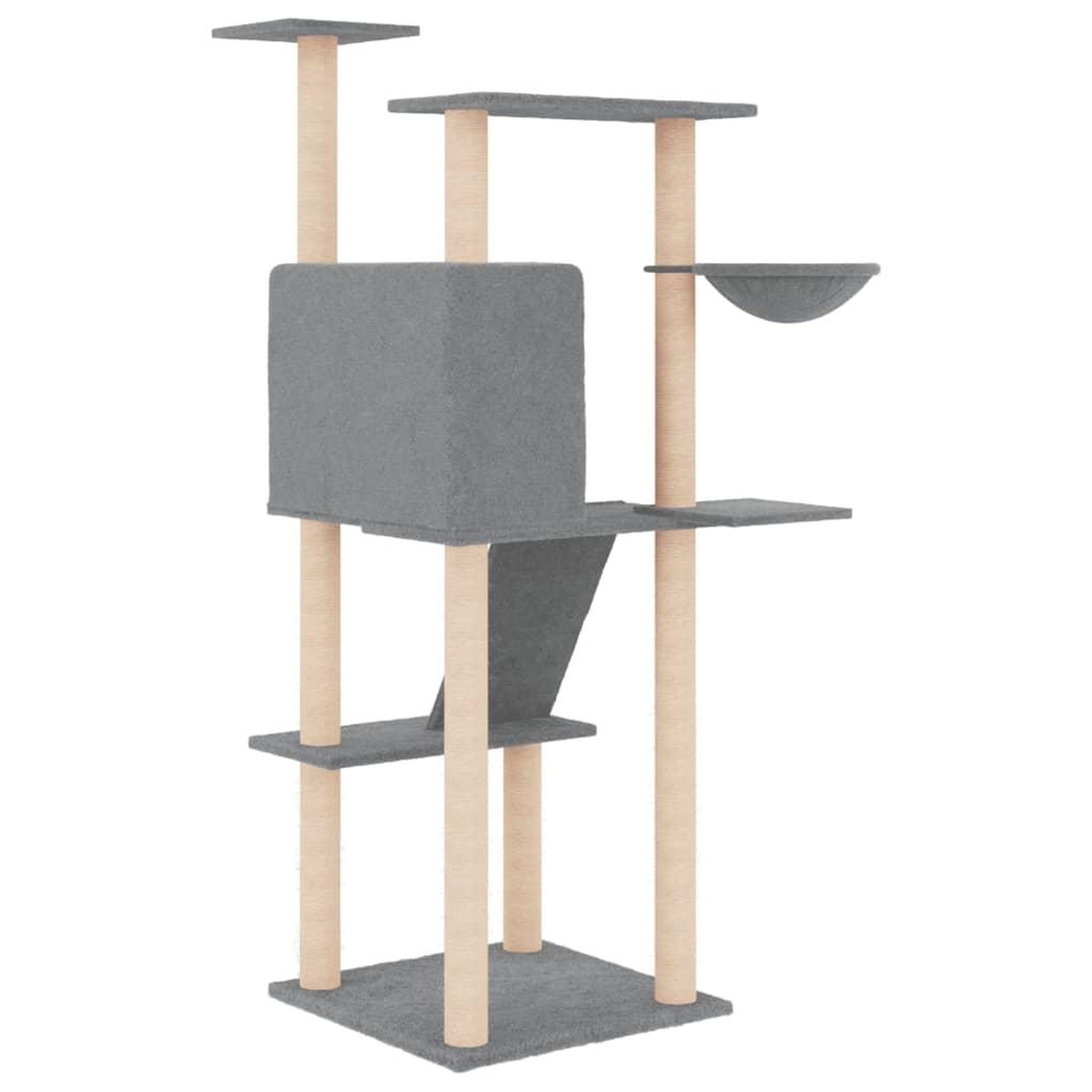 Voir la diapositive 5 : VIDAXL Arbre a chat avec griffoirs en sisal gris clair 143 cm
