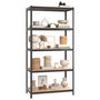 Voir la diapositive 3 : VIDAXL Etagere de rangement 5 niveaux Anthracite Acier bois ingenierie