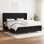Voir la diapositive 1 : VIDAXL Sommier a lattes de lit avec matelas Noir 200x200 cm Tissu
