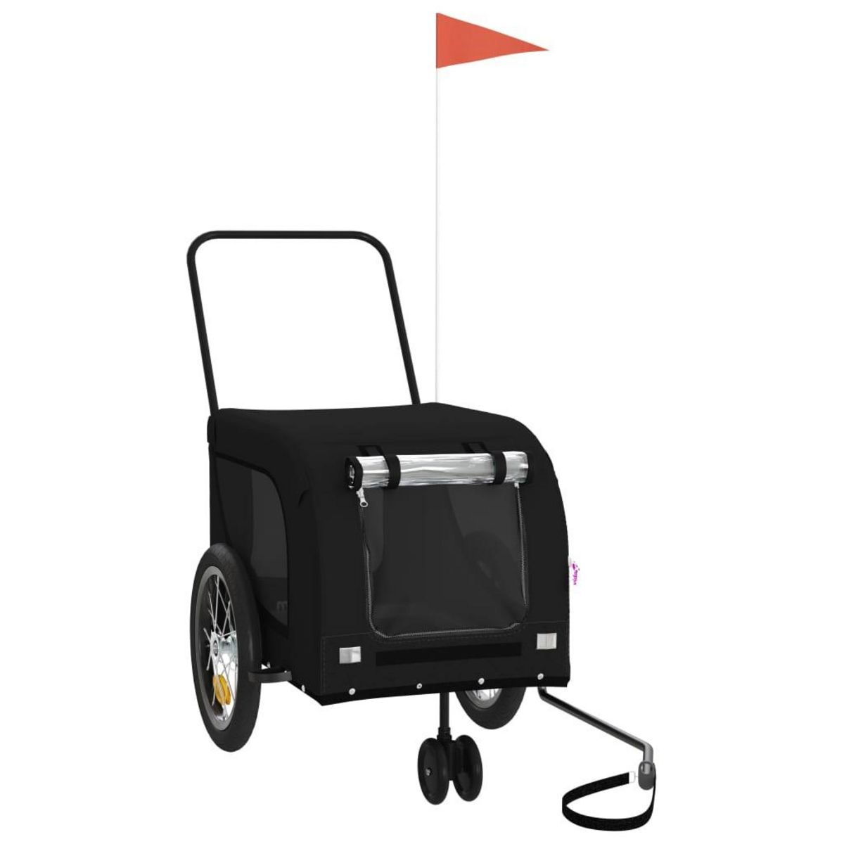 VIDAXL Remorque de velo pour animaux de compagnie noir