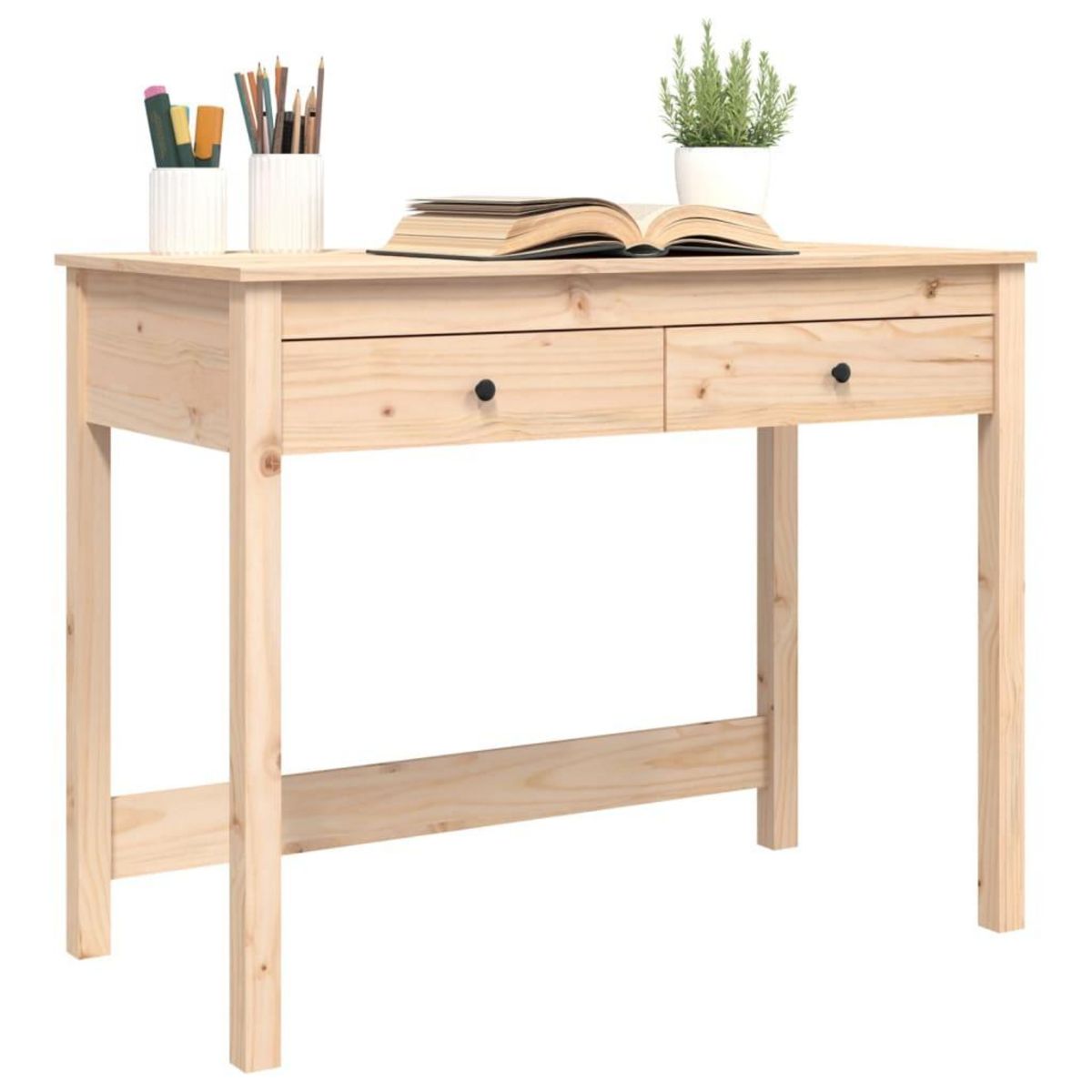 VIDAXL Bureau avec tiroirs 100x50x78 cm Bois massif de pin