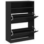 Voir la diapositive 5 : VIDAXL Armoire a chaussures 2 tiroirs rabattables noir 80x34x116 cm