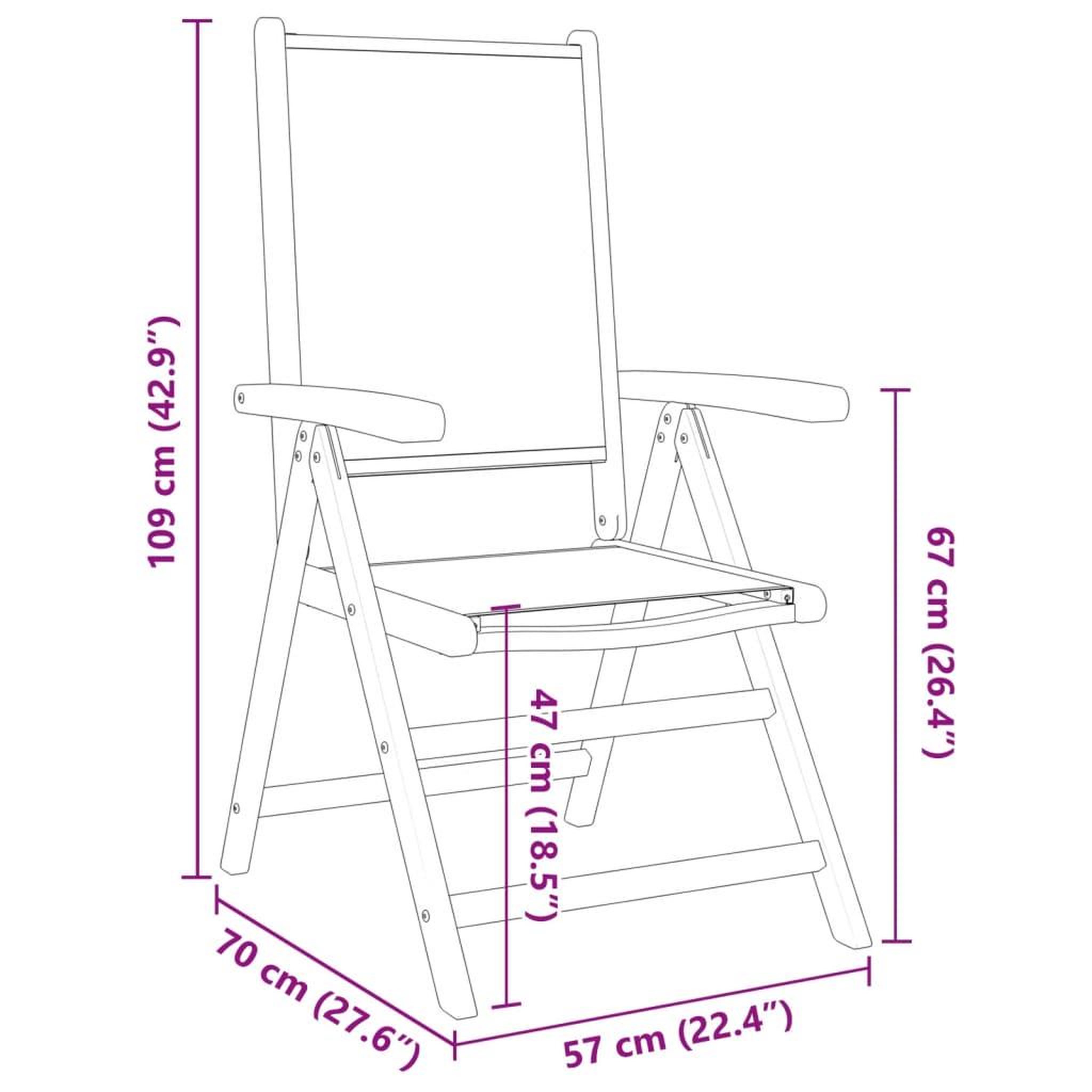 Voir la diapositive 6 : VIDAXL Chaises de jardin lot de 2 bleu/blanc bois acacia massif tissu