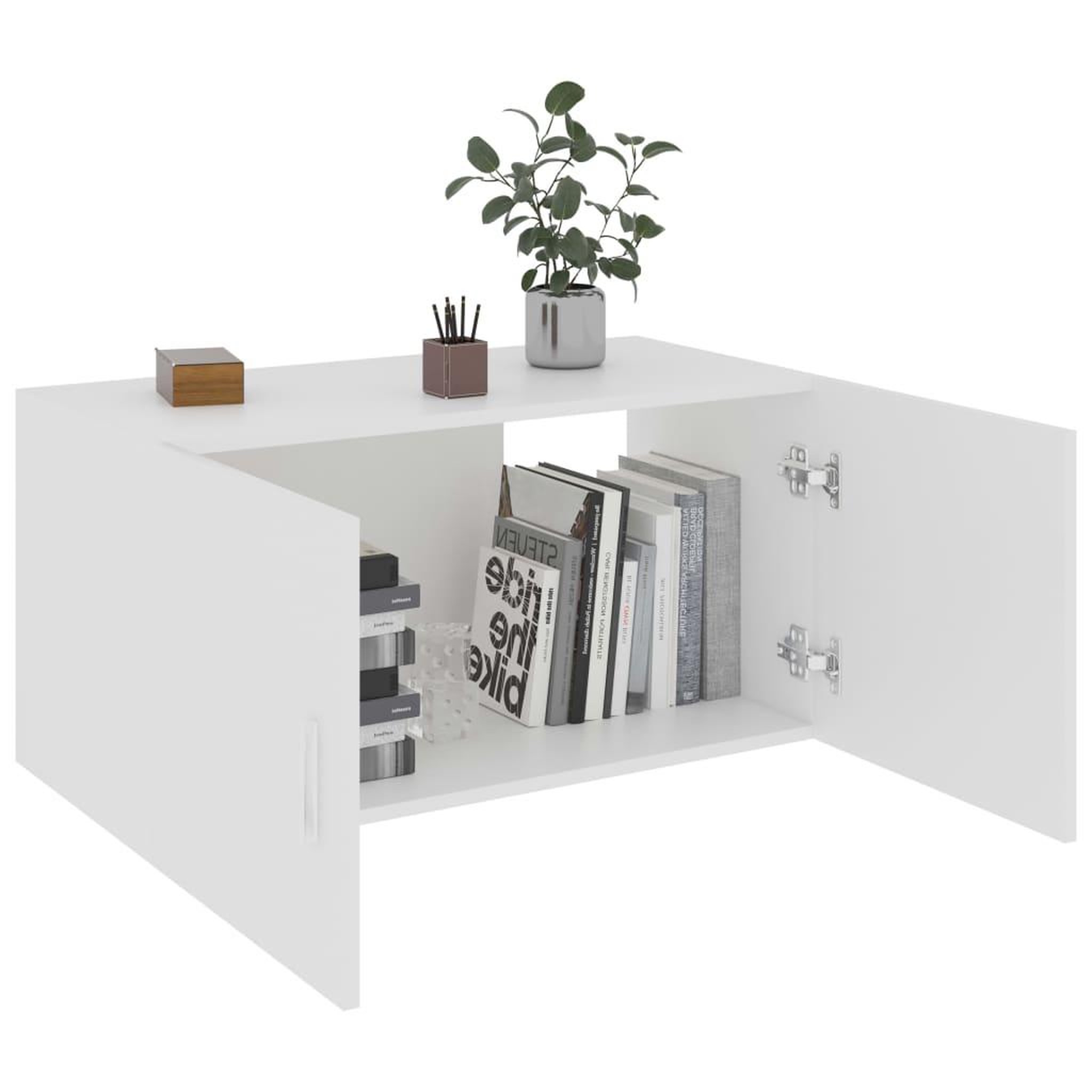 Voir la diapositive 5 : VIDAXL Armoire murale Blanc 80x39x40 cm Bois d'ingenierie