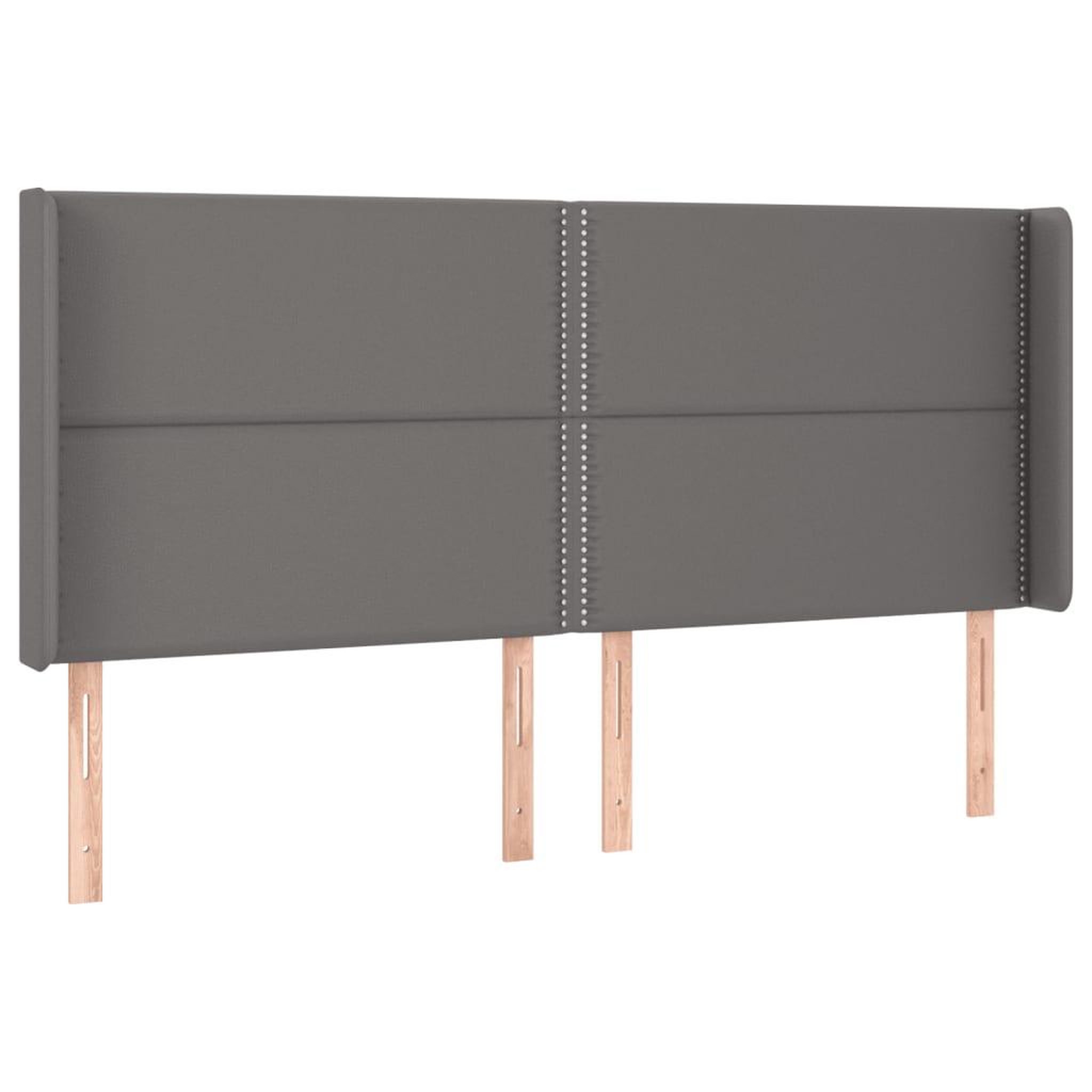 Voir la diapositive 2 : VIDAXL Tete de lit avec oreilles Gris 163x16x118/128 cm Similicuir
