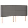 Voir la diapositive 2 : VIDAXL Tete de lit avec oreilles Gris 163x16x118/128 cm Similicuir