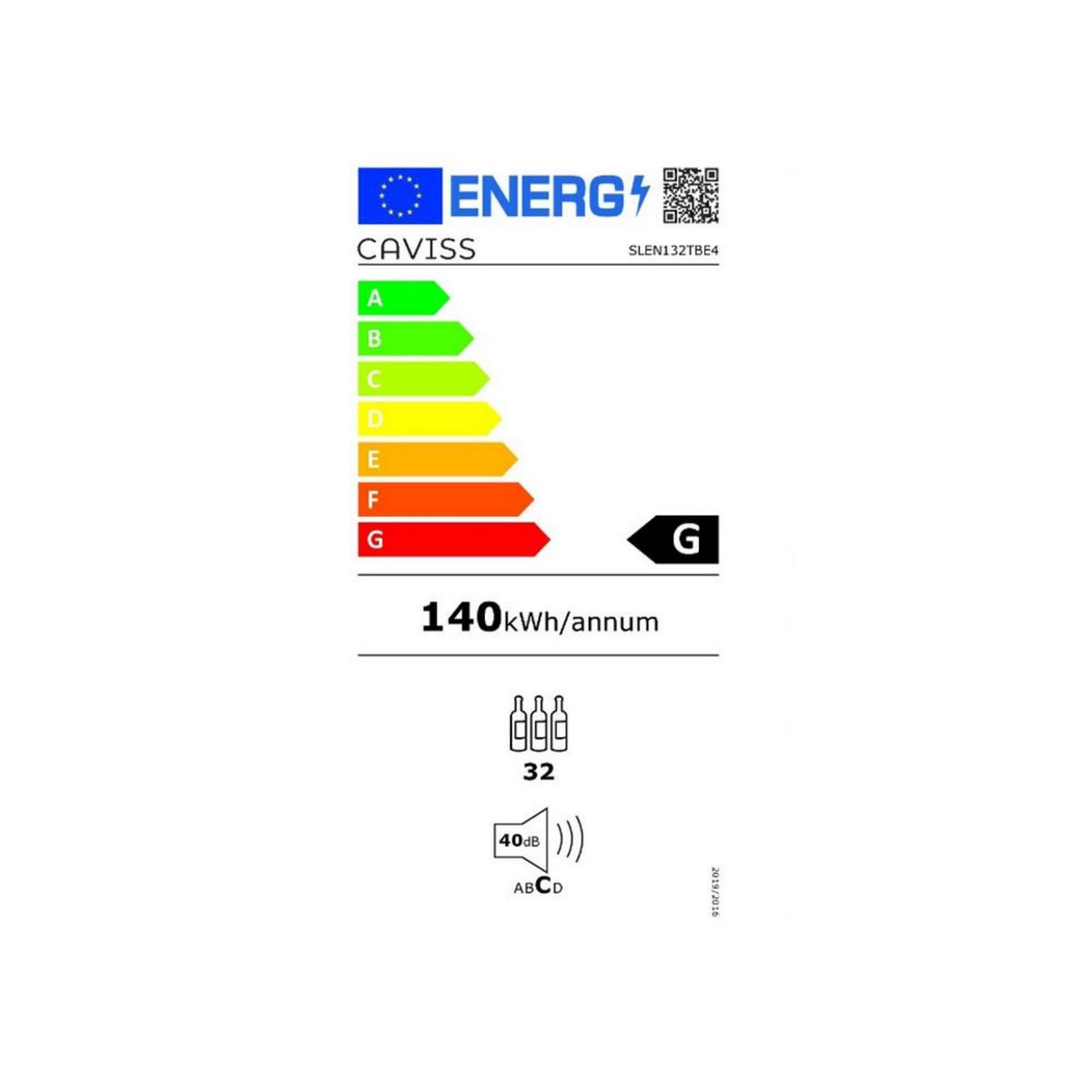 CAVISS Cave à vin encastrable 32 bouteilles noir - SLEN132TBE4