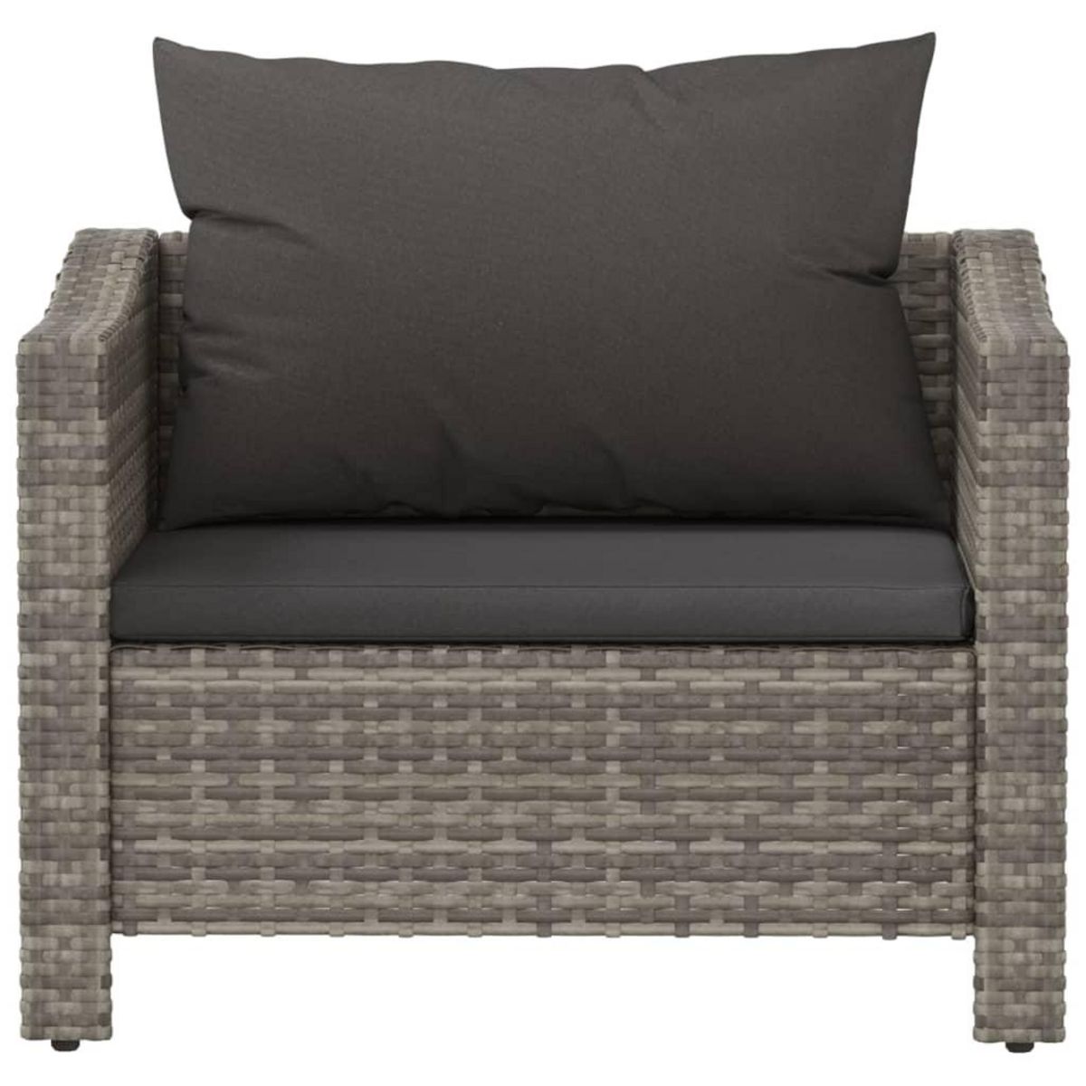 VIDAXL Fauteuil de jardin avec coussin Gris Resine tressee