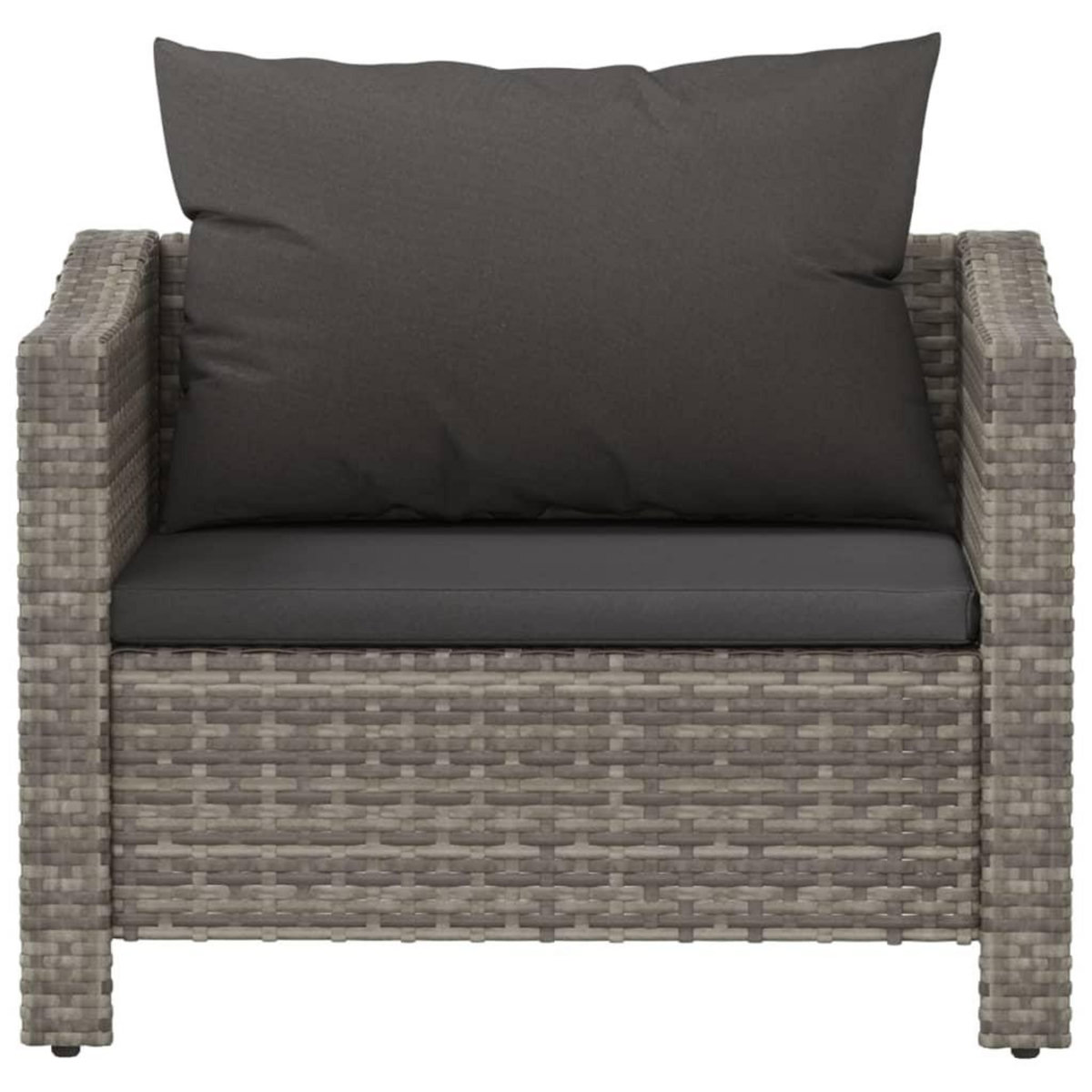 VIDAXL Fauteuil de jardin avec coussin Gris Resine tressee
