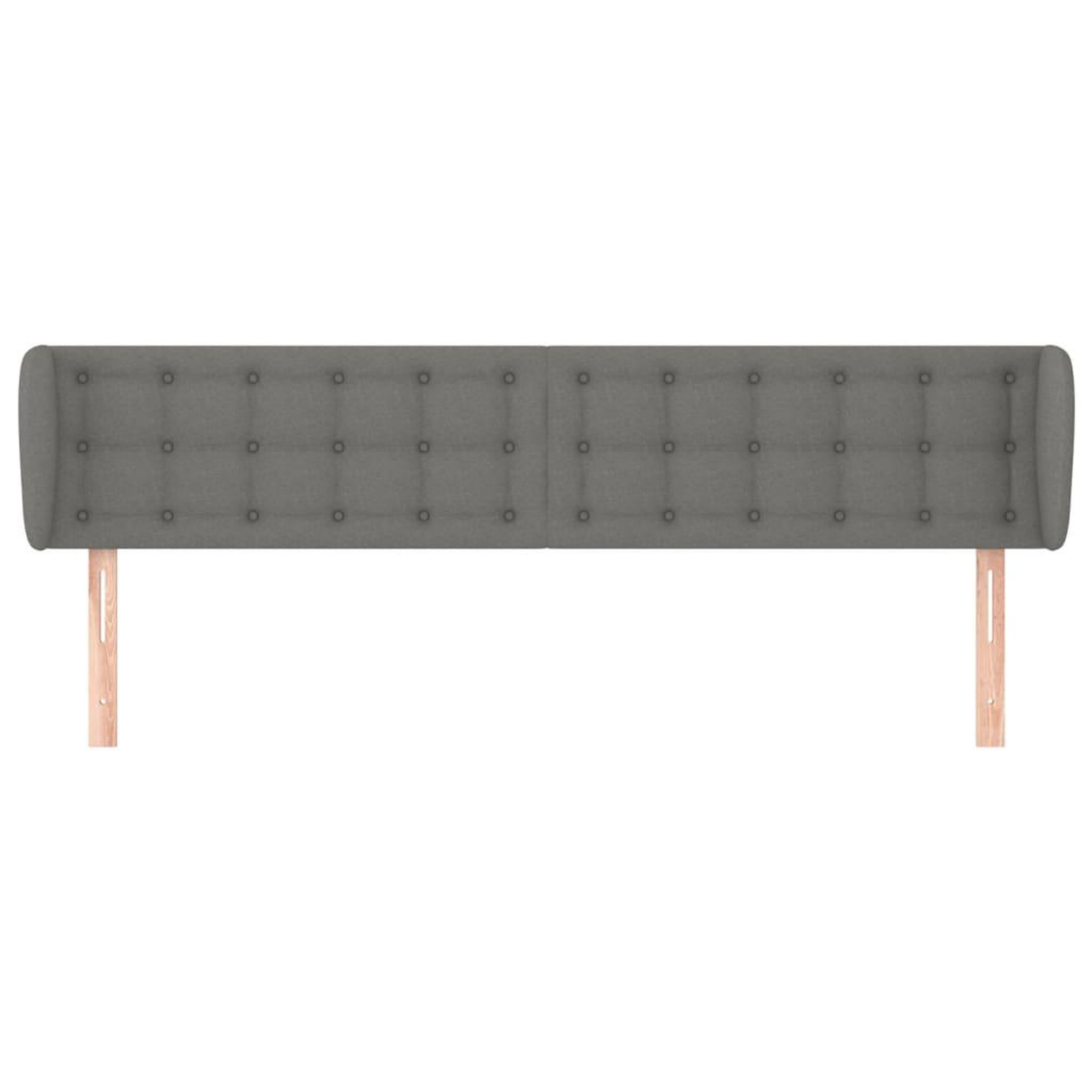 Voir la diapositive 3 : VIDAXL Tete de lit avec oreilles Gris fonce 163x16x78/88 cm Tissu