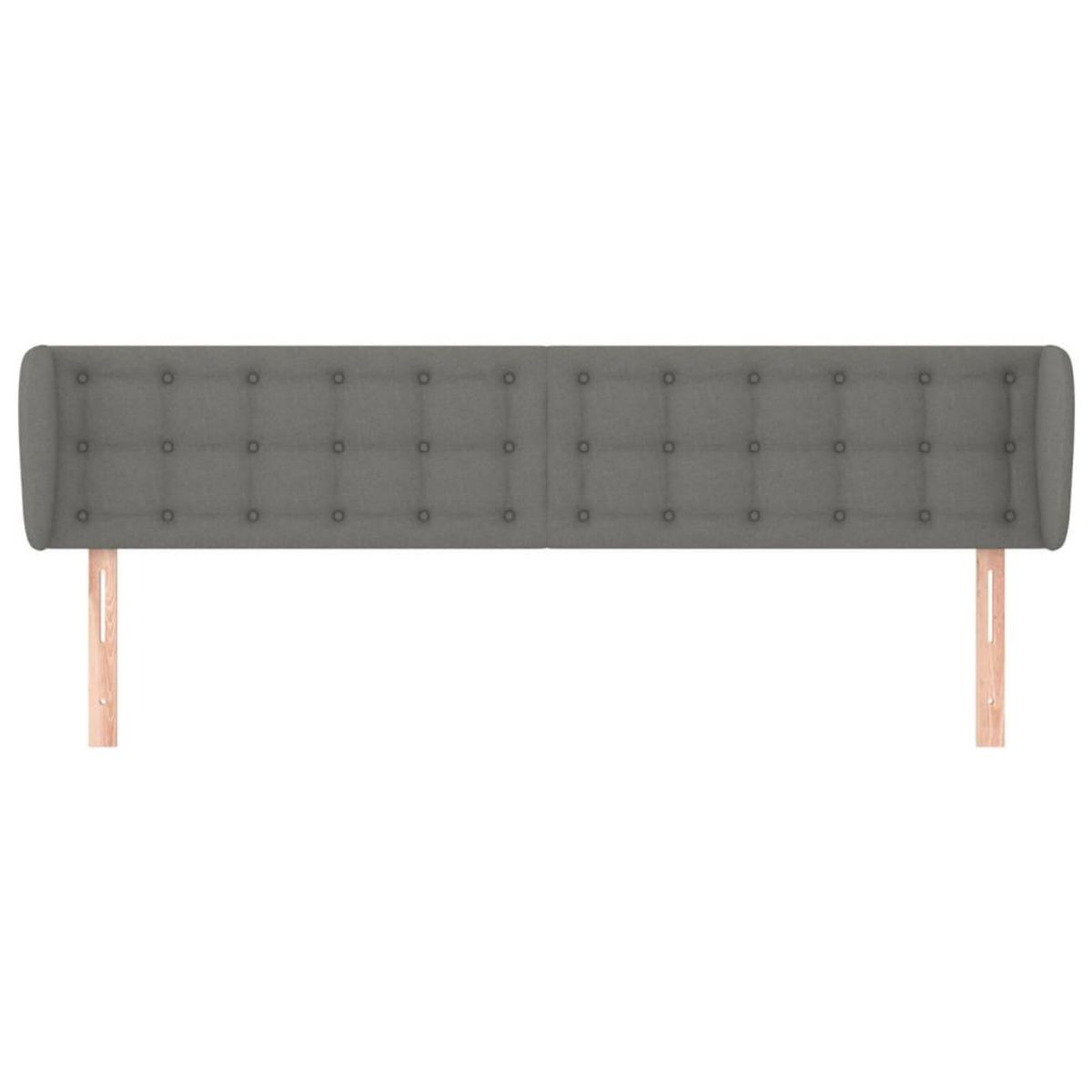 VIDAXL Tete de lit avec oreilles Gris fonce 163x16x78/88 cm Tissu