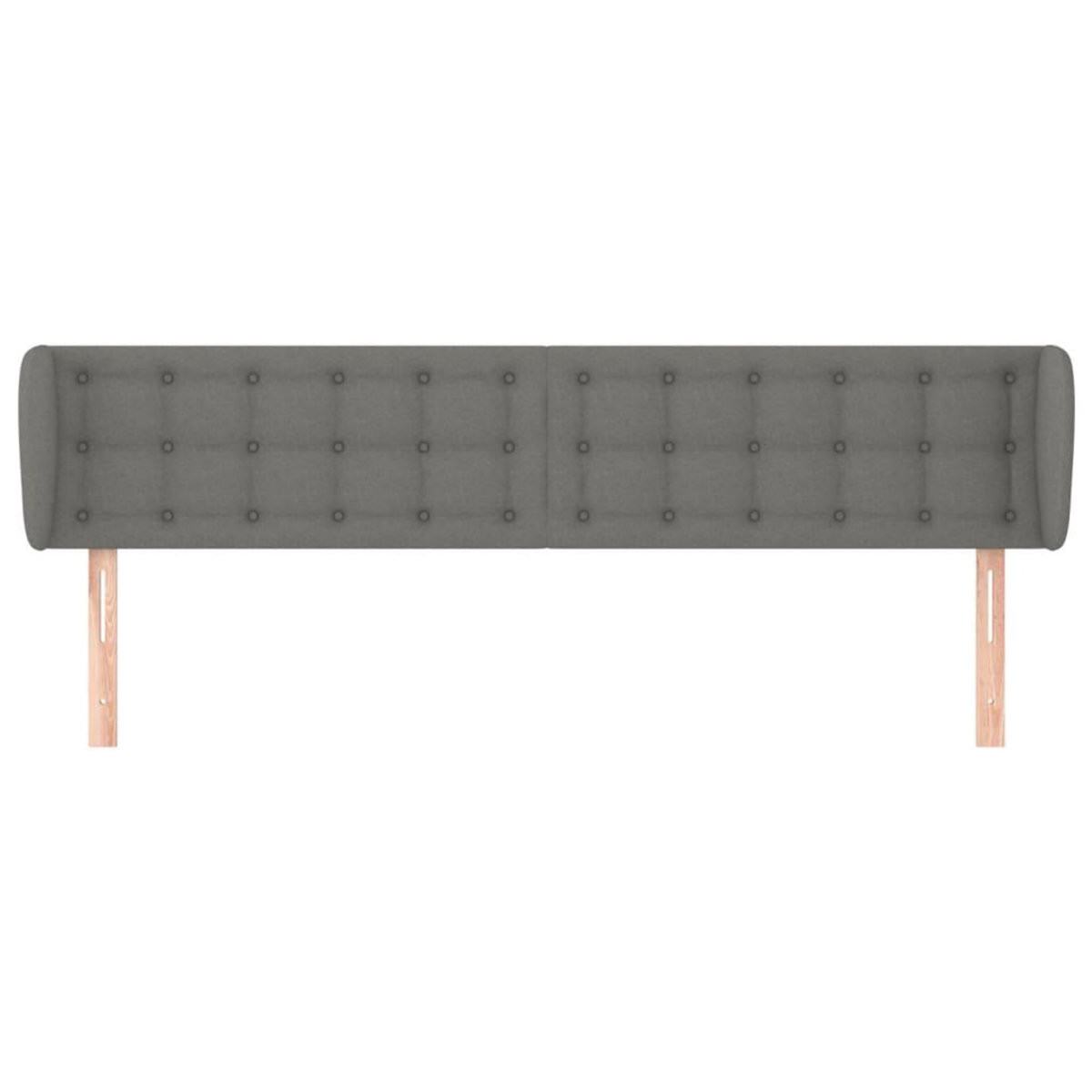 VIDAXL Tete de lit avec oreilles Gris fonce 163x16x78/88 cm Tissu