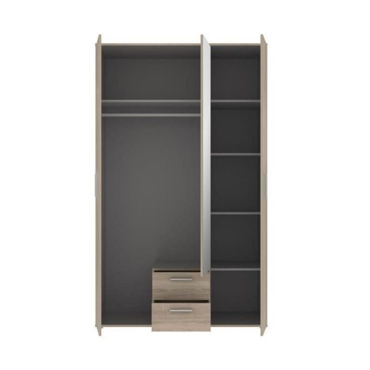 FINLANDEK FINLANDEK Armoire de chambre SELKEA style contemporain decor chene sonoma - L 121 cm