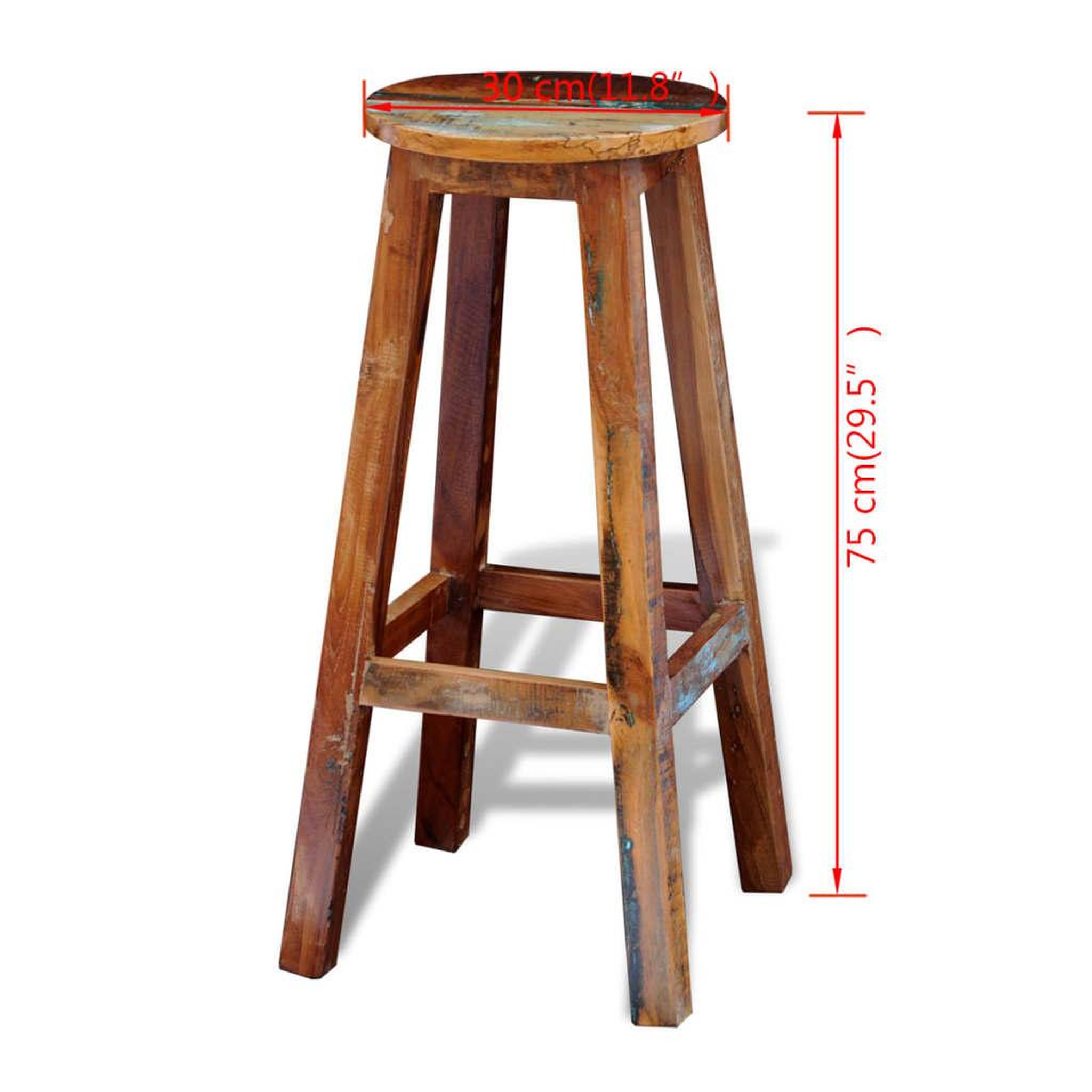 Voir la diapositive 6 : VIDAXL Tabouret de bar bois de recuperation massif
