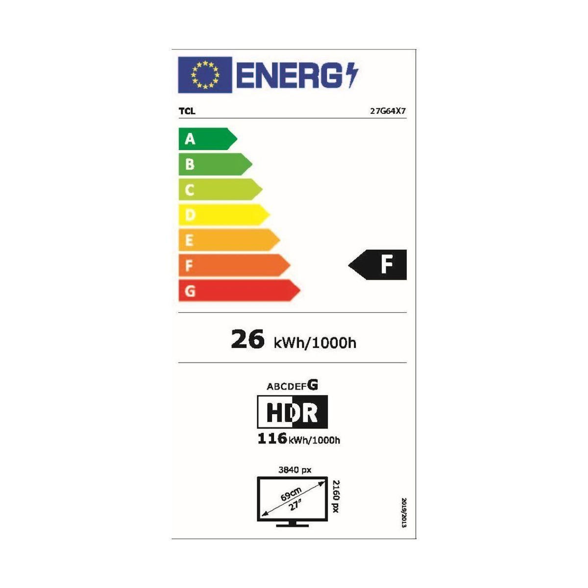 TCL Ecran PC Gamer QD-Mini LED 27G64 180Hz 27''
