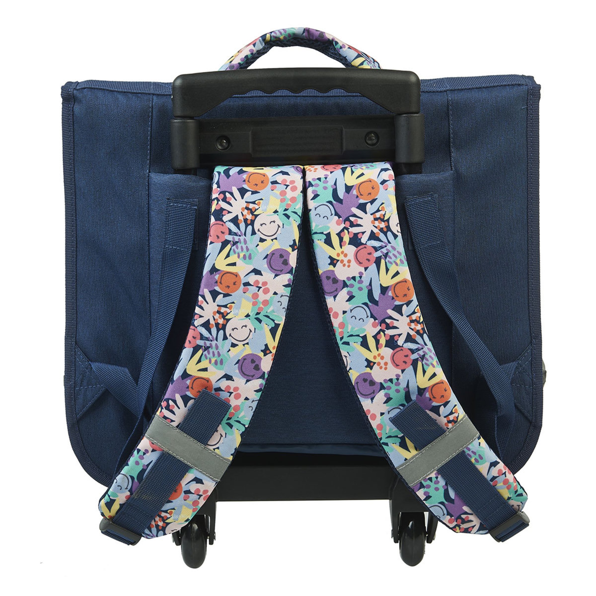 Smiley Cartables à roulettes bleu motif fleurs SMILEY WORLD 