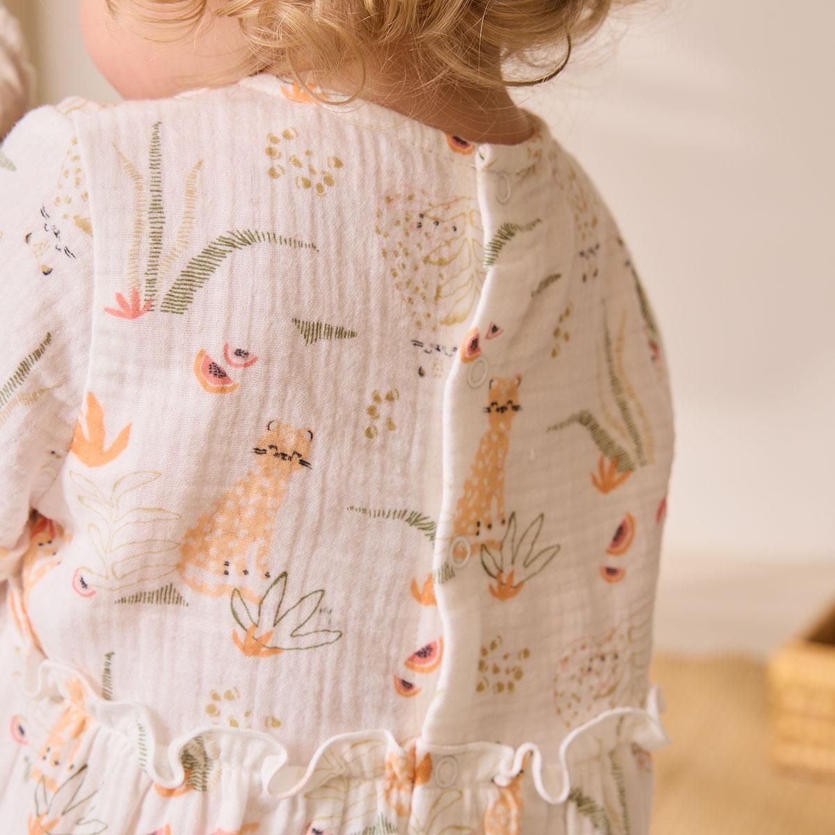 Petit Béguin Robe bébé en gaze de coton Sierra