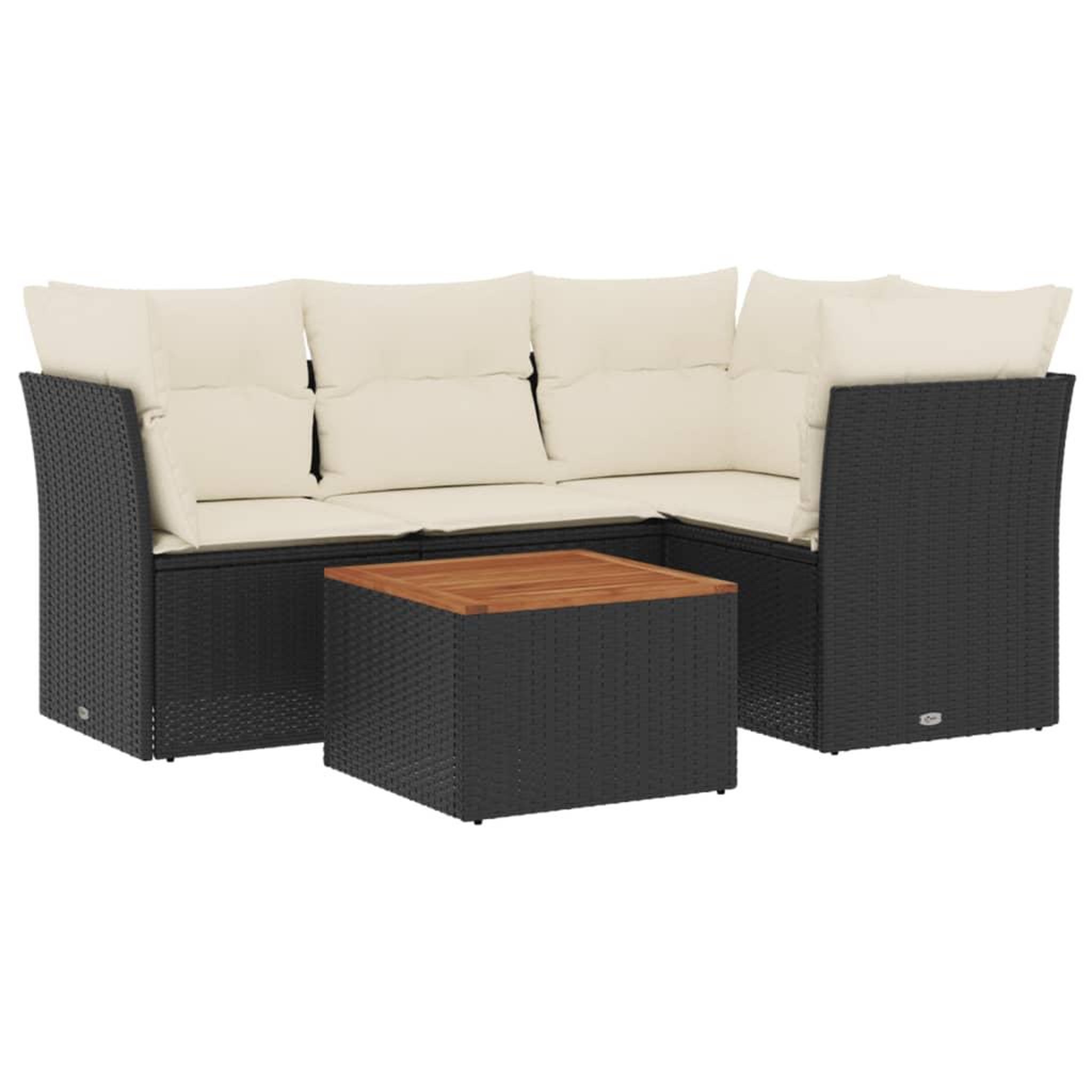 Voir la diapositive 2 : VIDAXL Salon de jardin 5 pcs avec coussins noir resine tressee